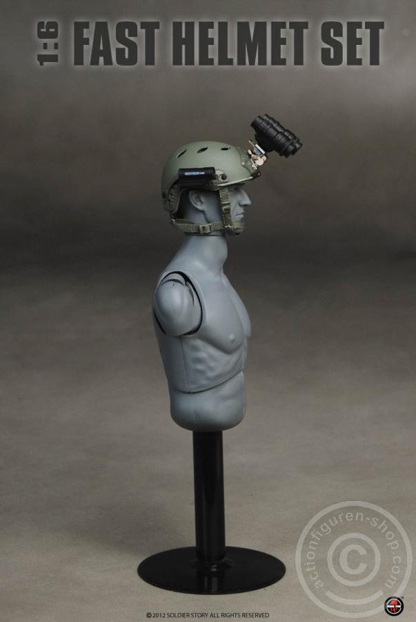 FAST Carbon Helmet w/ Skeleton shroud - Foilage Green
