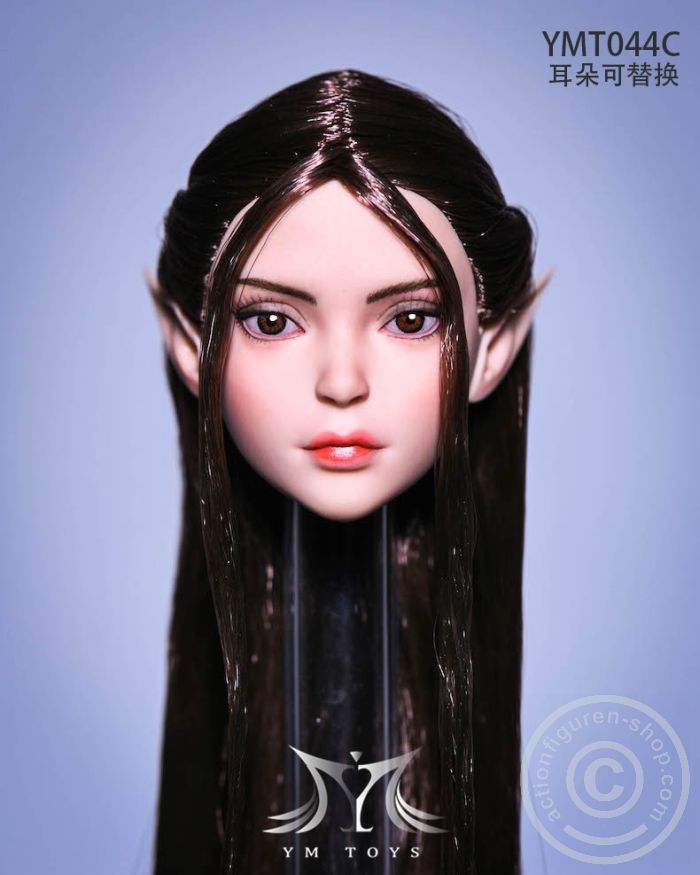 YMT-44C-04 Elf 2.0 Head - dark-brown Hair - 2 pairs of ears