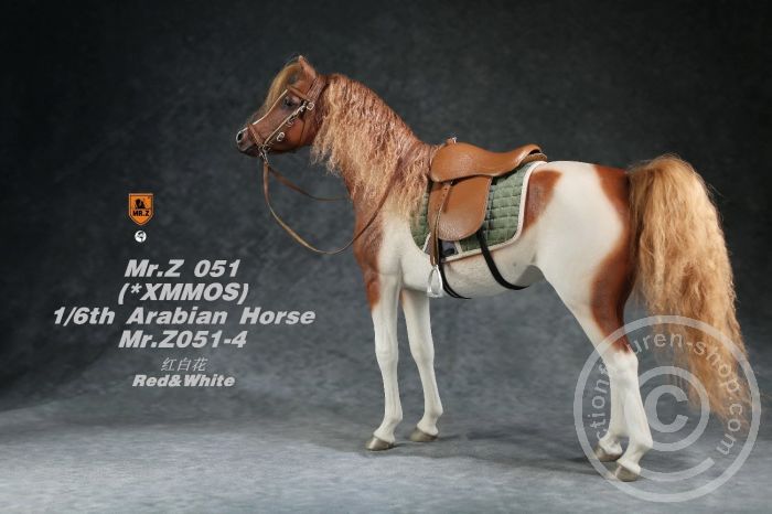 Arabian Horse w/ full European Harness - white-brown
