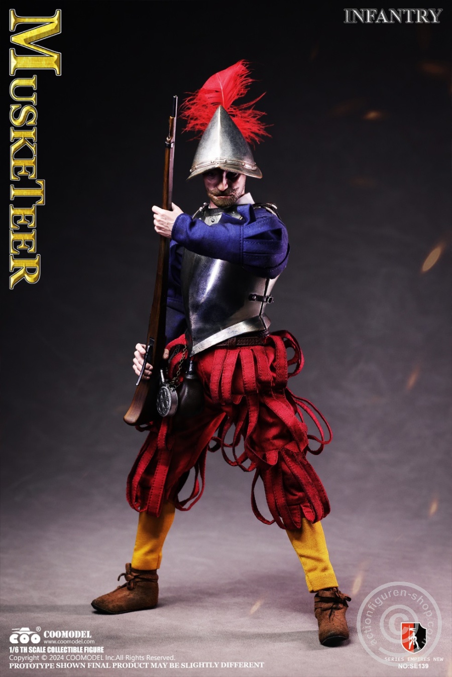 Spanish Conquiastador - Musketeer - (Nickel Silver Edition) - Series Of Empires - in 1/6 scale Spanish Conquiastador - Musketeer - (Nickel Silver Edition) - Series Of Empires - in 1/6 scale