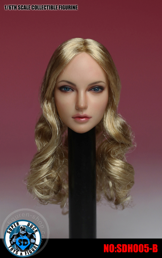 Female Head - long curly blond Hair