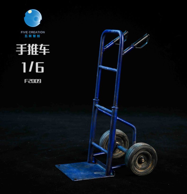 FTF2009B-05 Hand Truck with 3 red Gas Bottles