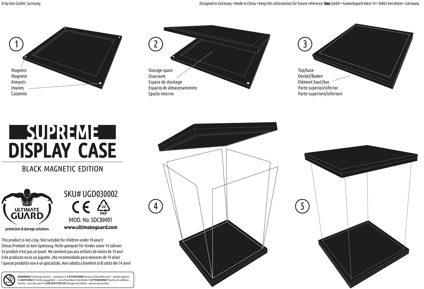 Display Case für 1/6 Actionfiguren Black Magnetic Edition