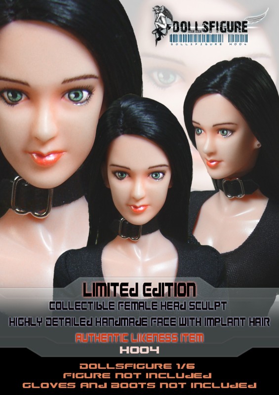 Kopf IV mit echt-Haaren, schwarz