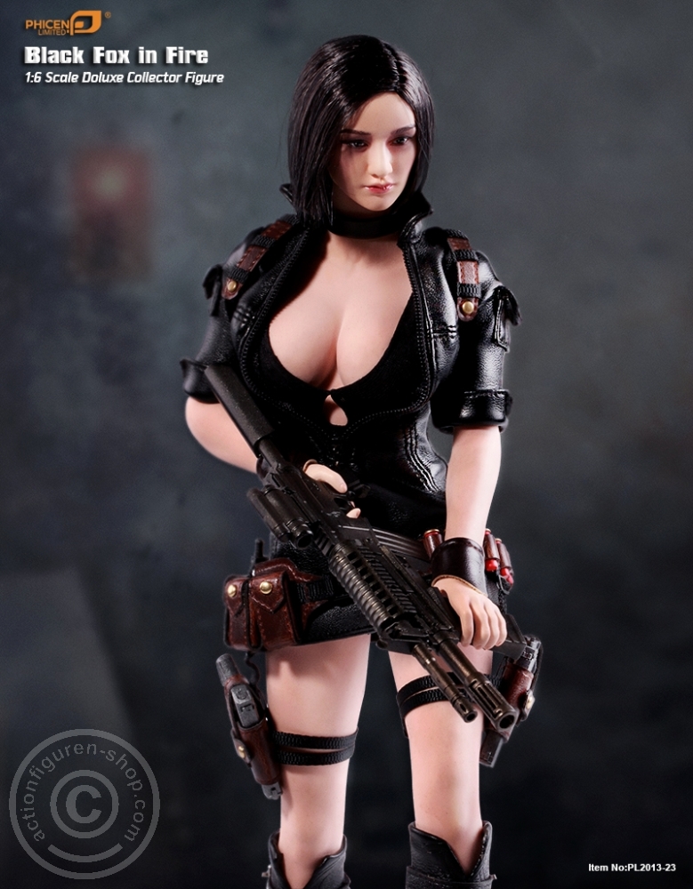 Black Fox in Fire - Soft Skin Figure