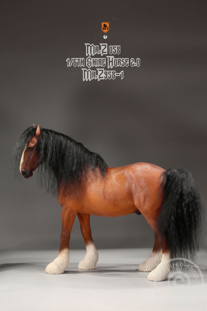 Shire Horse w/ Harness - brown