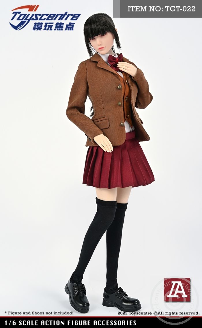 Female High School Uniform Set w/ red Skirt