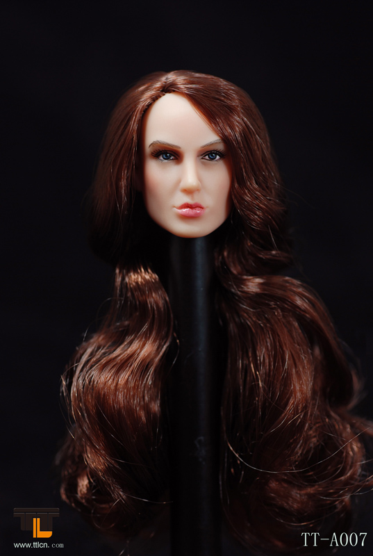 Kopf VII mit echt-Haaren, braun-rot