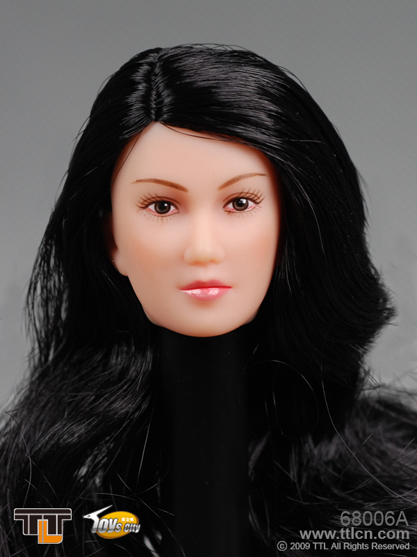 Kopf VI mit "echt"-Haaren, schwarz