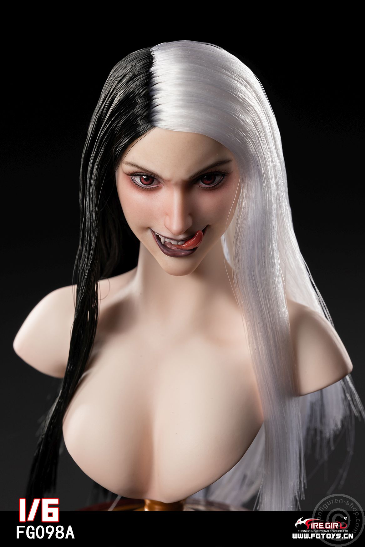 Female Head - The Witch Vampire - black Hair