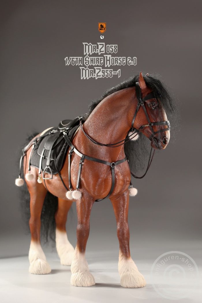 Shire Horse w/ Harness - brown