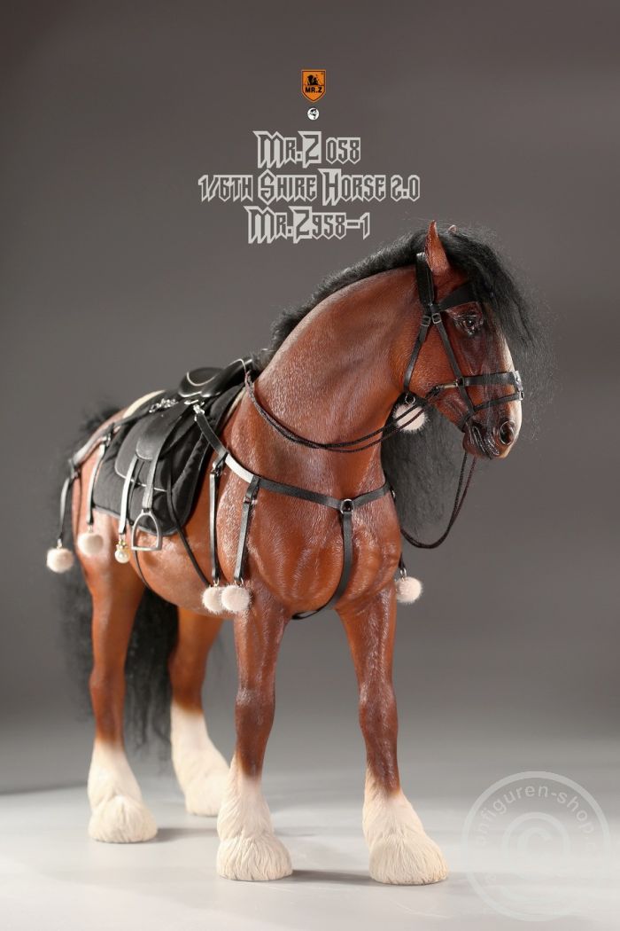 MRZ058-1-05 Shire Horse w/ Harness - brown