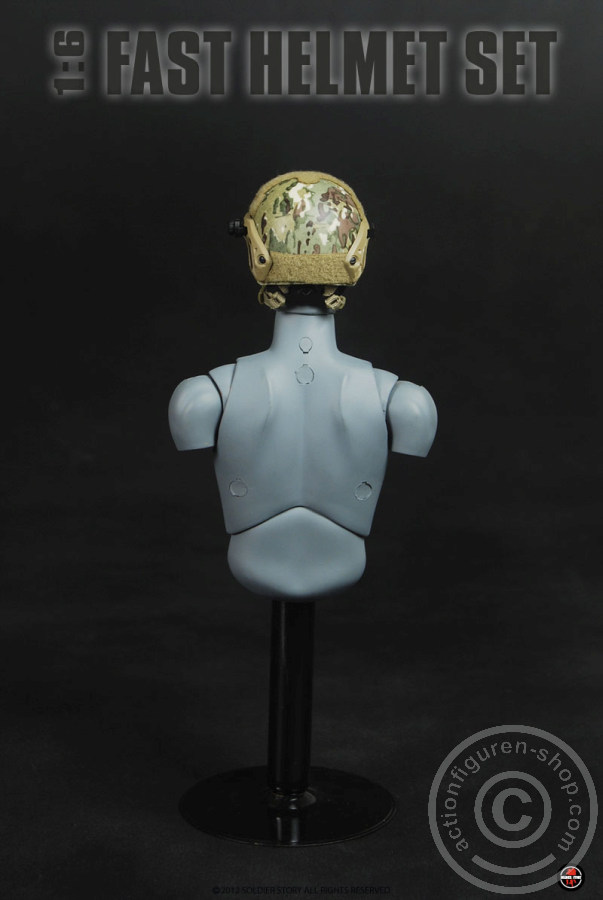 FAST Helmet, High Cut (XP) Helmet w/ Skeleton shroud - MultiCam