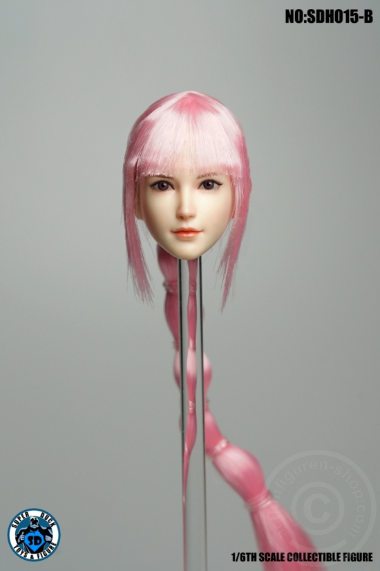 Female Head - blond-pink Hair w/ 1 Braid