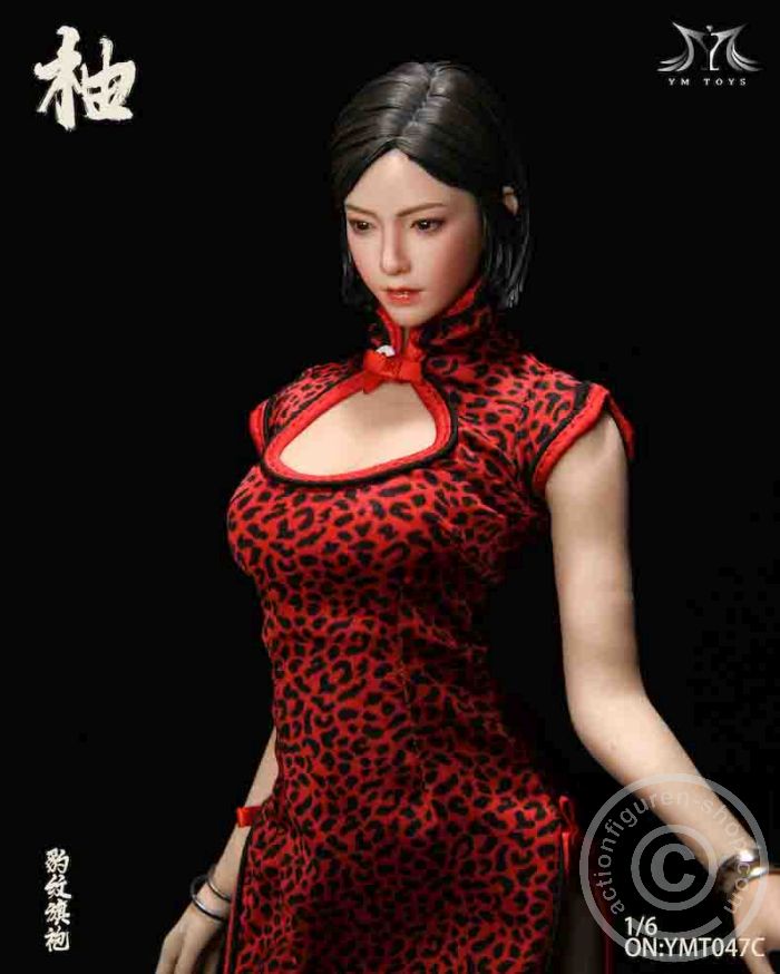 YMT-47C-06 Leopard Print Cheongsam & Female Head Sculpt "Pomelo" - C