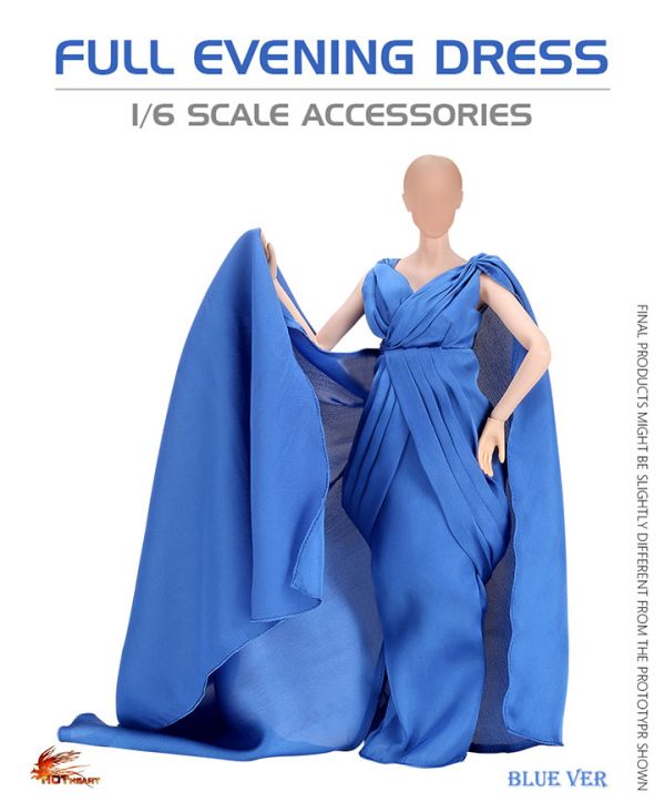 Grand Evening Full Robe Dress - Blue