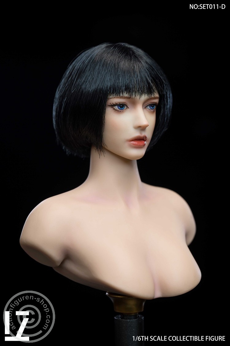 Female Character Head Sculpt - short black hair