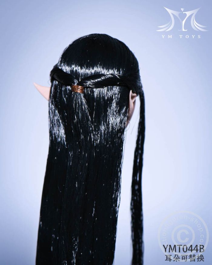 Elf 2.0 Head - black Hair - 2 pairs of ears