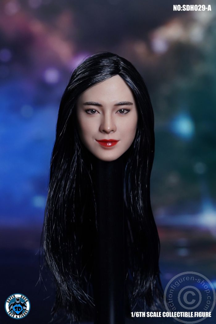Female Head - long black Hair