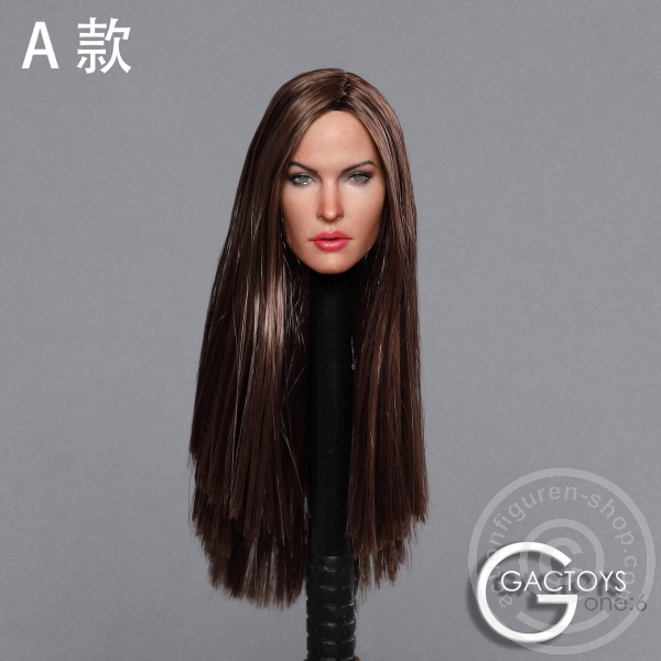 Female Head long brown straight Hair