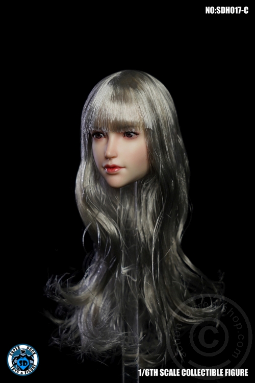 Female Head - silver long Hair