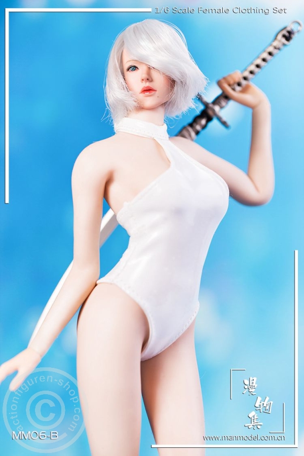 Female One Piece Swimsuit Set - weiß