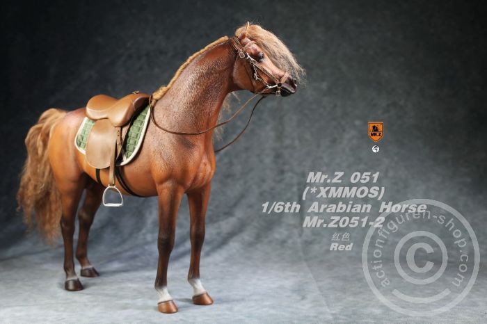 MRZ051-02-05 Arabian Horse w/ full European Harness - brown