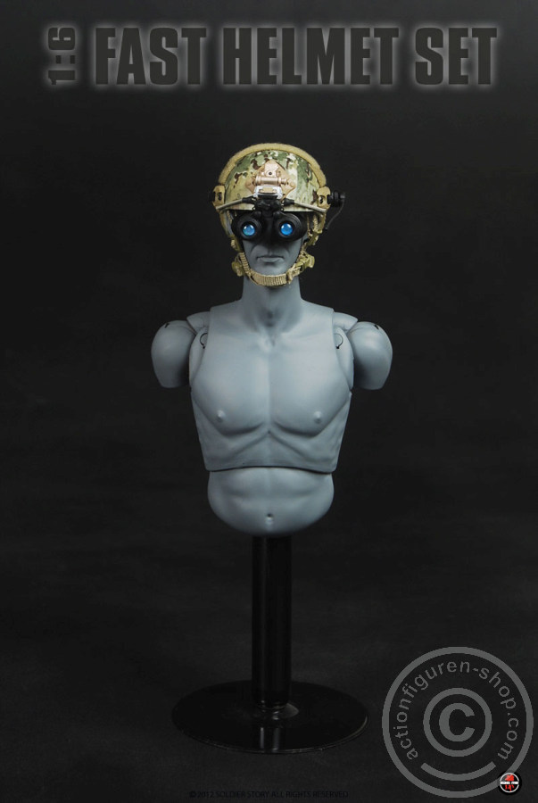 FAST Helmet, High Cut (XP) Helmet w/ Skeleton shroud - MultiCam