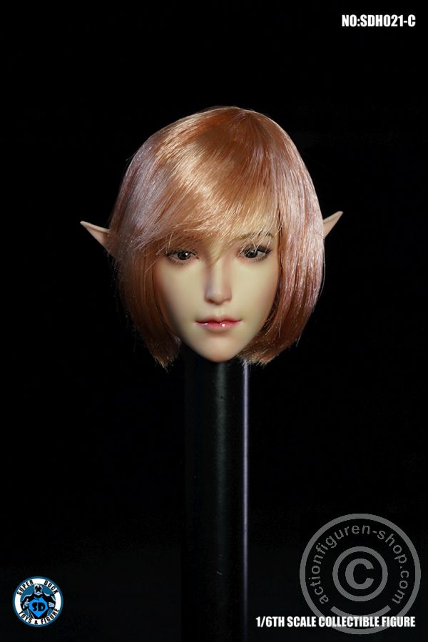 Female Head w/ detachable Elf-Ears - blond short Hair
