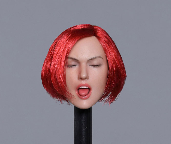 Female Head w/ closed Eyes - red hair