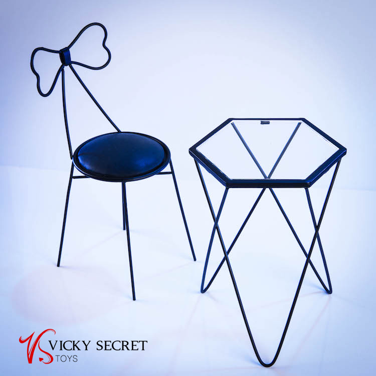 Fashion Metal Chair - blue - Bow
