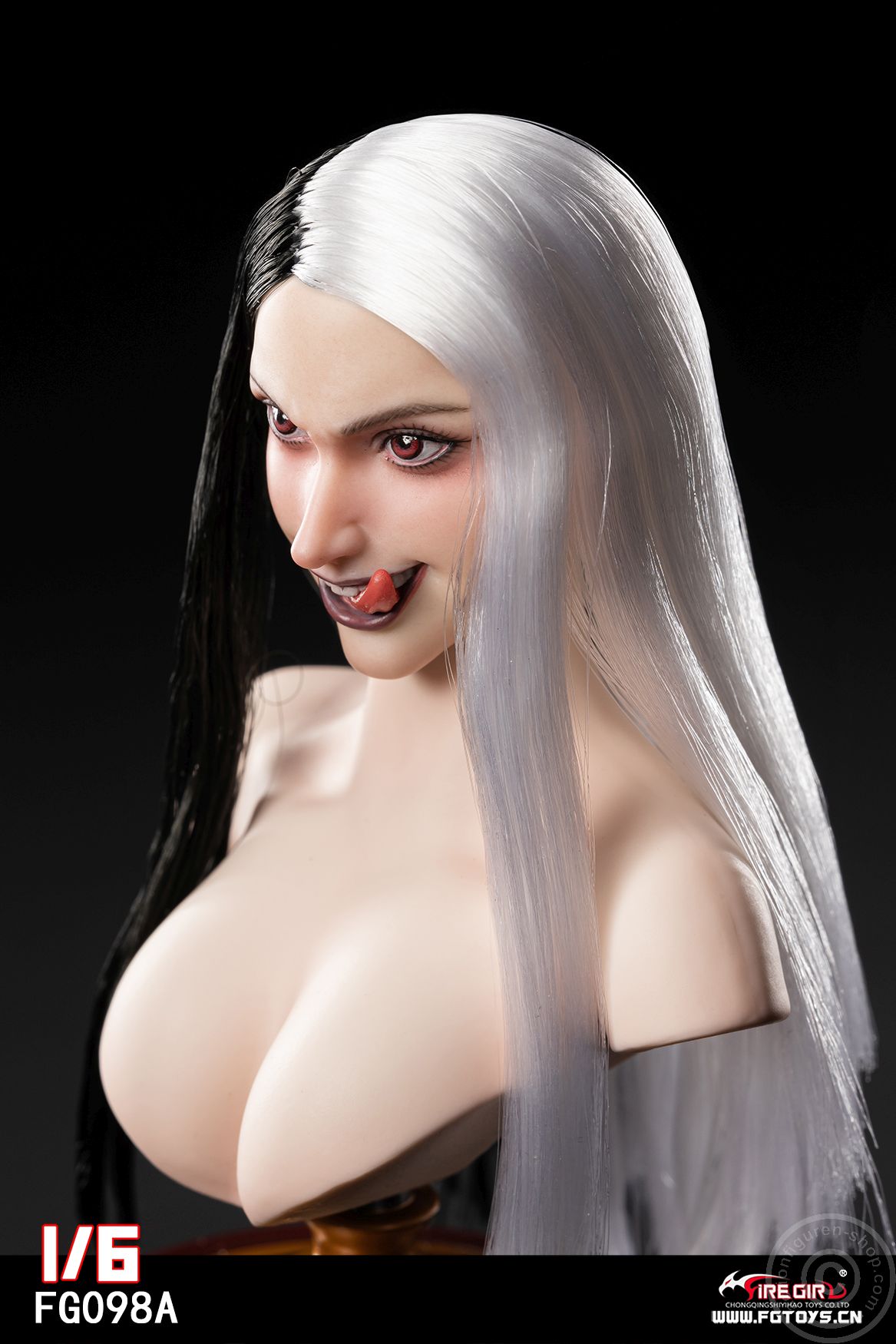 Female Head - The Witch Vampire - black Hair