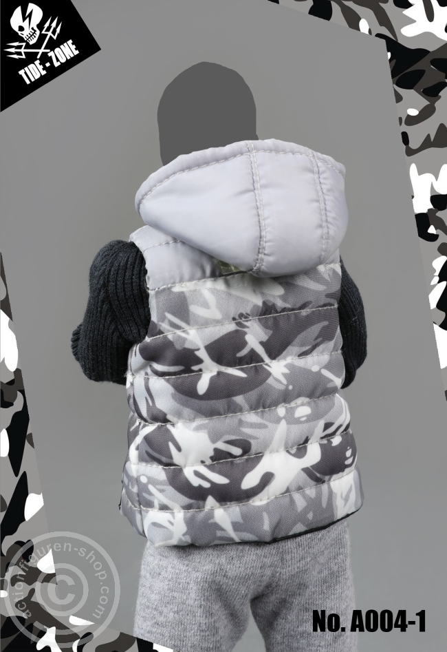 TiZ-A004-1-03 Camouflage Cotton Vest Suit - grey