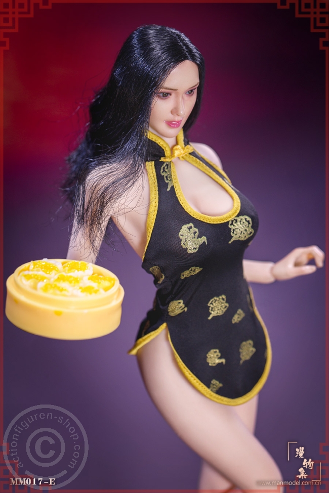 MaM17E-04 Chinese Restaurant Waitress Short Cheongsam - E