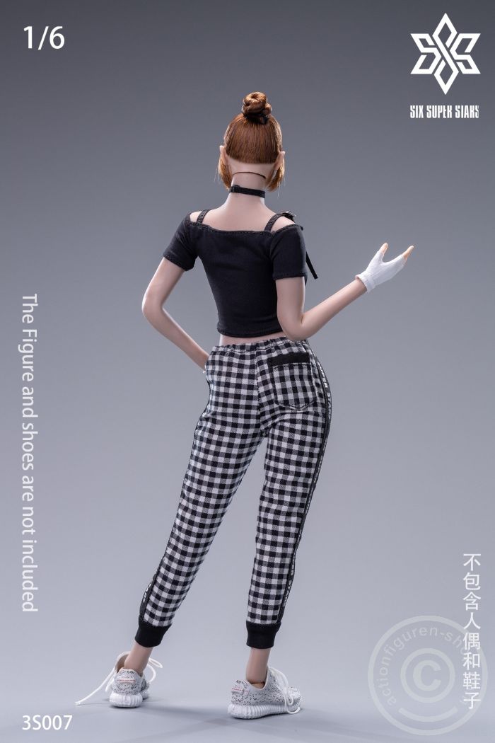 3S-007-05 Sexy Checkerd Trousers Set