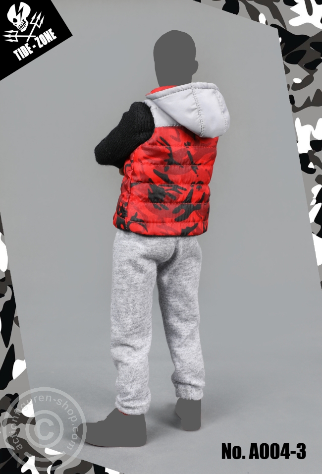 Camouflage Cotton Vest Suit - red