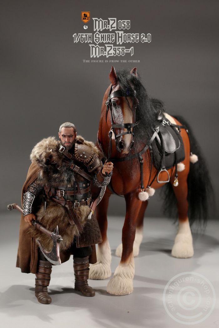 MRZ058-1-10 Shire Horse w/ Harness - brown