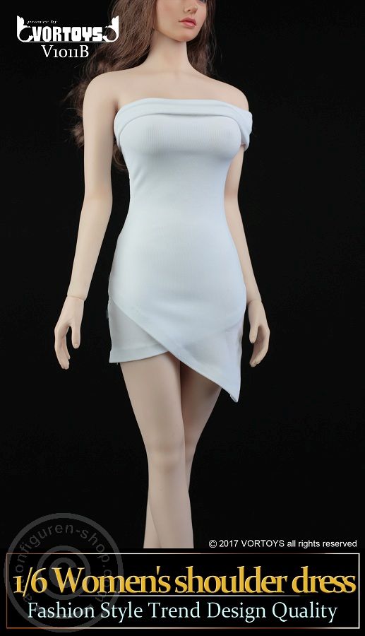 Womens Shoulder Dress - Weiß