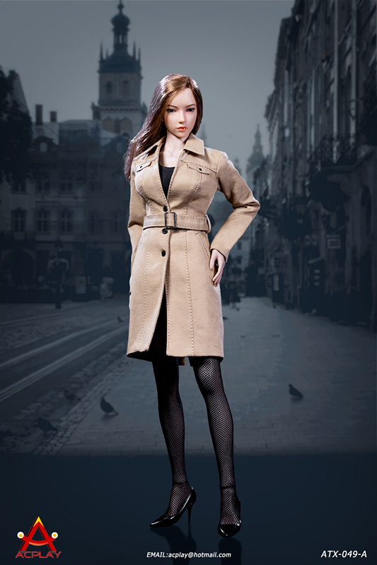 Female Trench Coat Suit - light-brown