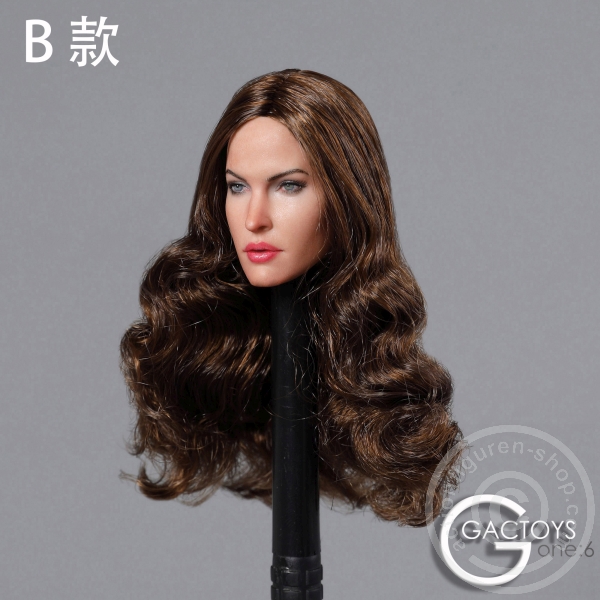 Female Head long brown curly Hair