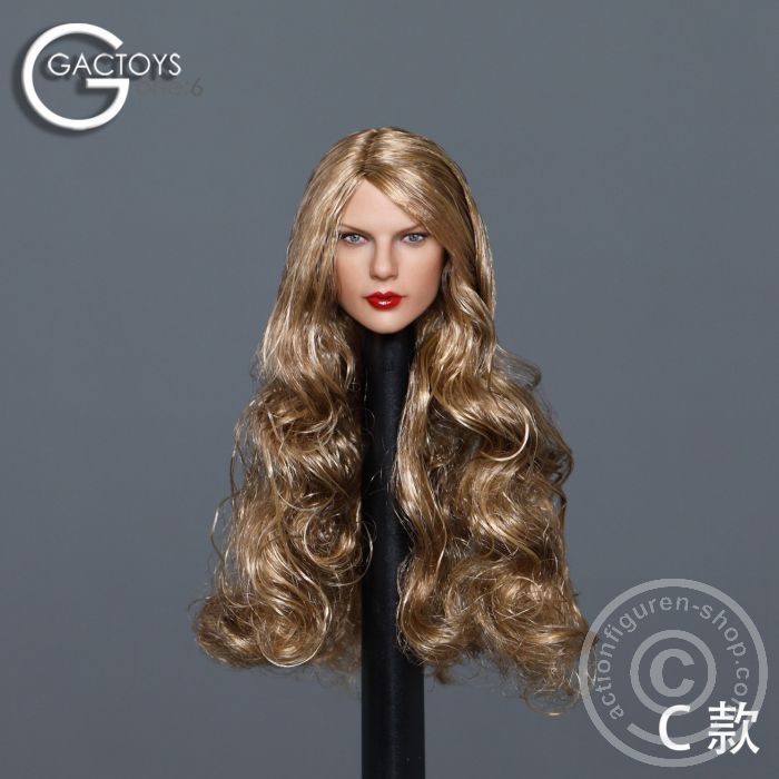 Female Head - long curly blond Hair