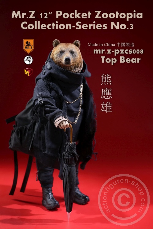 MRZpccs08-15 Top Bear - 12" Pocket Zootopia Collection-Series No.3