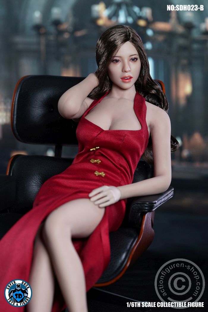 Female Head - black curly Hair