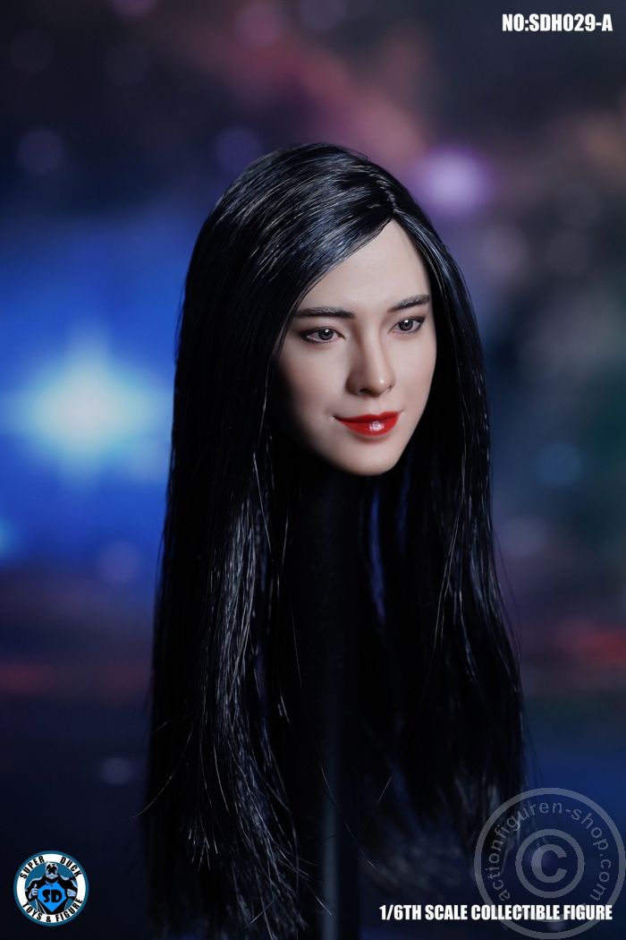 Female Head - long black Hair