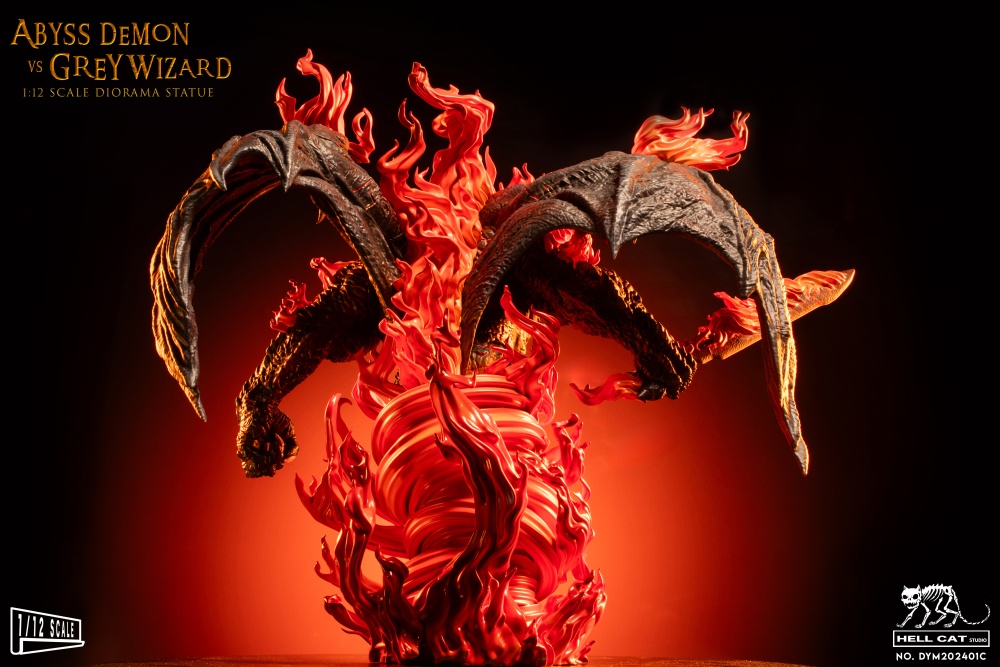 Grey Wizard vs Abyss Demon Figure Statue - in 1/12 scale