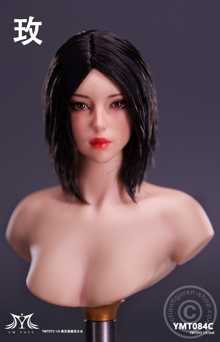 Female Head - Rose - mid-long black Hair