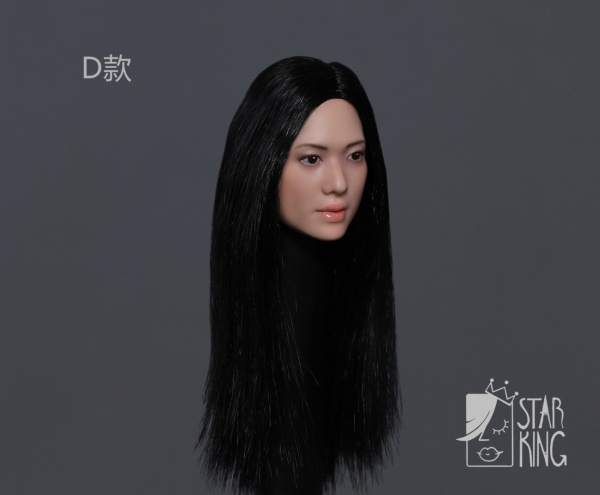 Female Head long black Hair