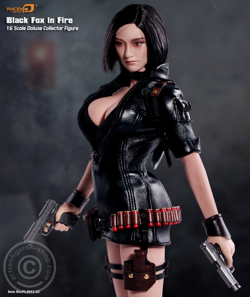 Black Fox in Fire - Soft Skin Figure