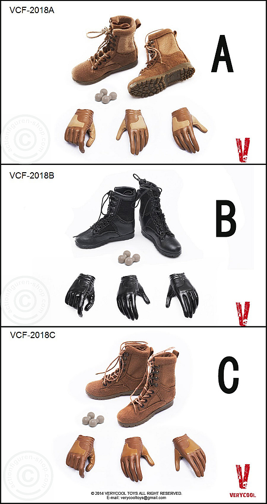 VCF-2018-1 Female Military Boots + Glove Hand Set C