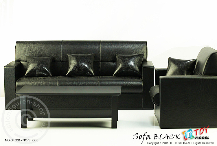 TITSF1-4-07 3er Sofa - schwarz - für 1:6 Figuren